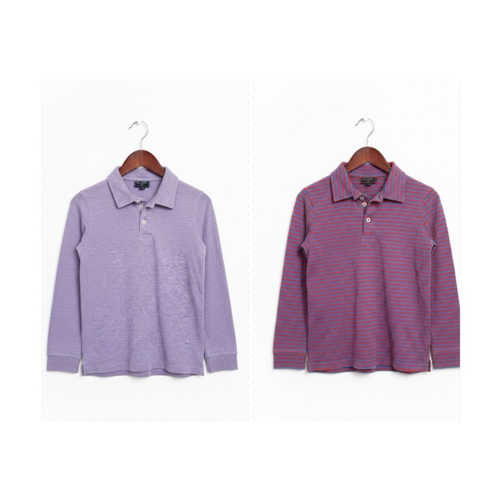 Oscar de la Renta Boys Long Sleeve Polos Size Youth 12
